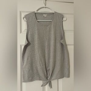 J. Crew Light Gray Tie-Front Tank Top